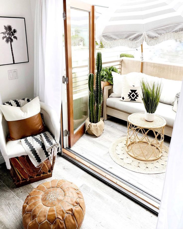 Amenajarea balconului in stil Boho. Sursa: Pinterest