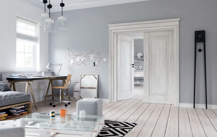 Ușile de interior duble din lemn pot fi folosite pentru un design interior în stil glamour. Poza: Porta Inspire A