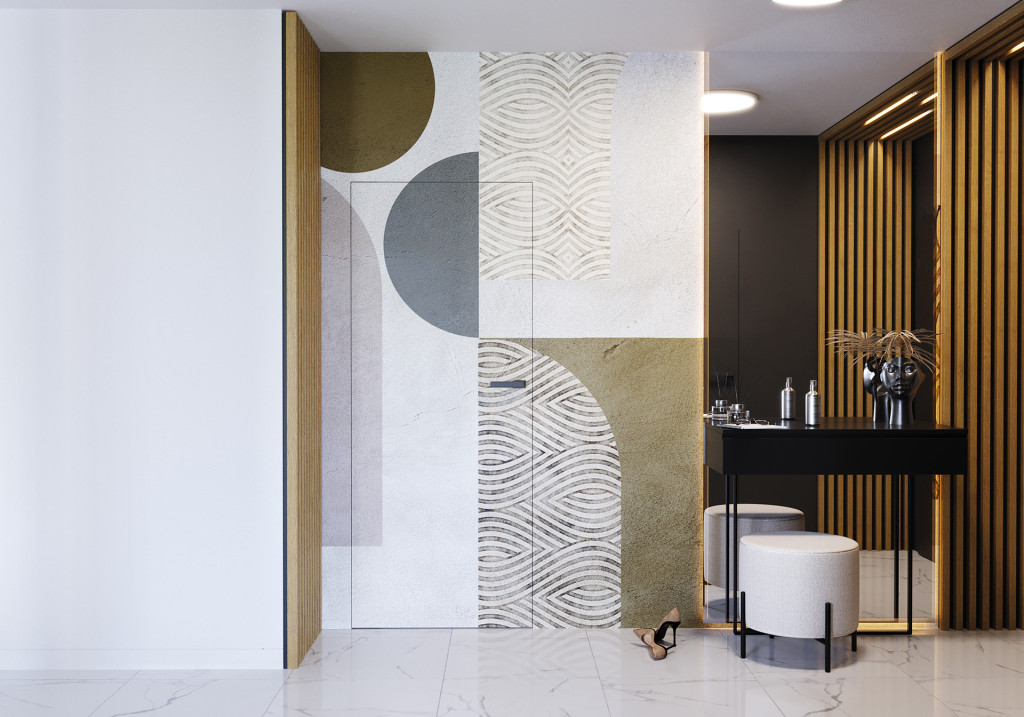 Ușă de interior Porta Hide cu tapet aplicat